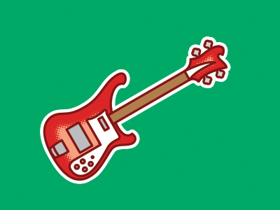 I named her Giselle bass guitar halftone icon illustration music rickenbacker