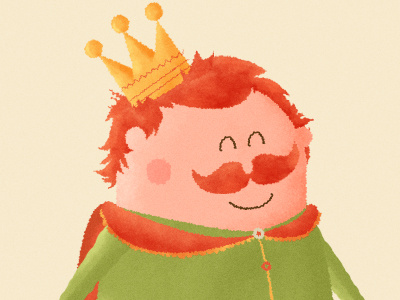 Grumpy King crown illustration king mascot smile