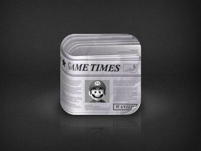 Newspaper fun game grayscale icon korea news paper