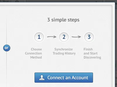 Setup an account wizard apps blue light mockup simple ui webapps white
