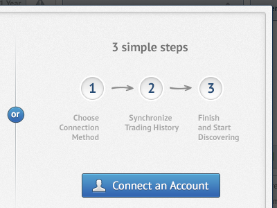 Setup an account wizard apps blue light mockup simple ui webapps white