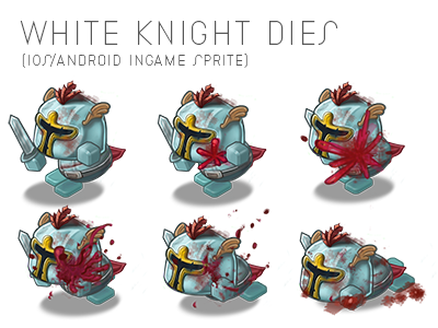 White knight dies android animation character design game design ios