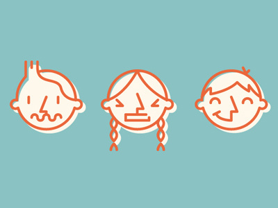 Color & composition blue faces line orange