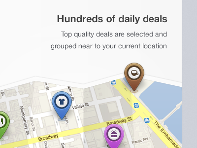 Deals Pins deals map pins