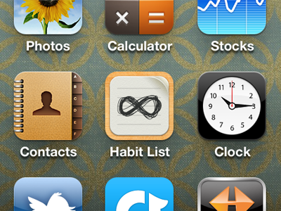 Habit List homescreen app design habit icon ios iphone phone ui