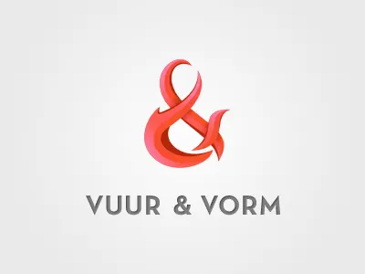 vuur & vorm – logo option 2 ampersand emblem logo mark sign vorm vuur