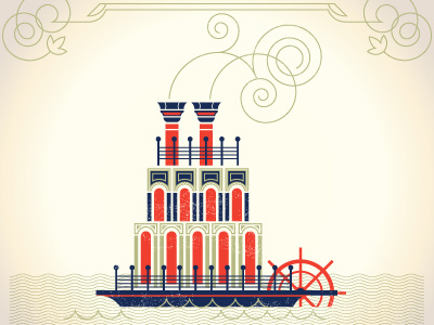 Mississippi Steam Boat boat illustration water