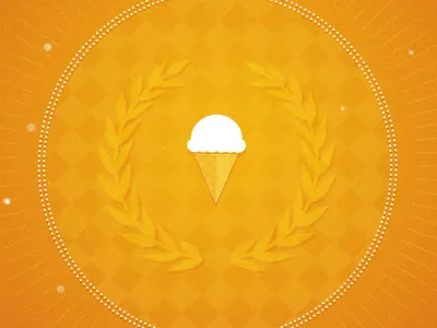 Ice Cream badge badge circle icecream icon orange shape