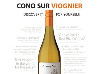 Cono Sur Voignier ad chile conosur magazine voignier wine