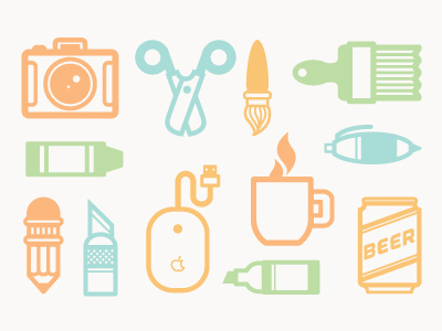 Tools of the trade pattern design icons illustration