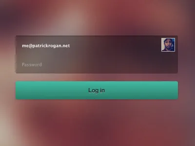Pure CSS Login Form w/ Gravatar blur button css form gravatar key login password transparent