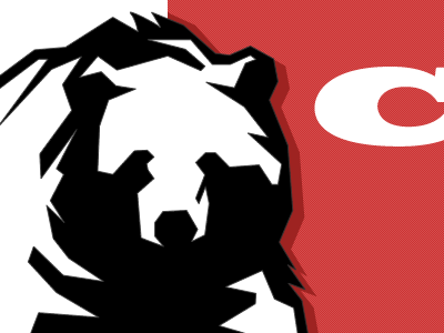 Cranky Bear black logo mark red white