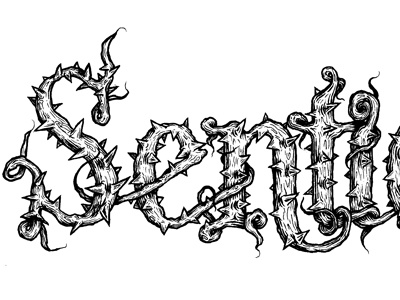 Senticous hand drawn lettering type