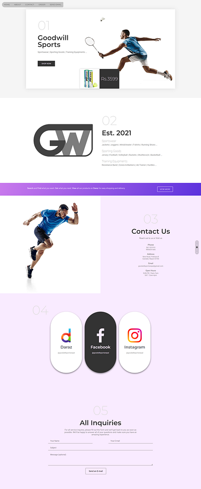 Sports Shop/Shoe Store- Website Design design e commerce shoeshop shop sports store template uiux ux web page website design