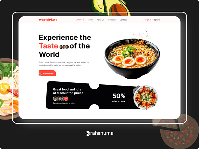 Restaurant Website eating food menu landing page minimal design restaurant app restaurants trendy design ui uiux ux web web design webdesign