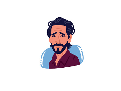 Adrien Brody actor adrien brody avatar character design face flat head illustration minimalistic movie portrait simple design the brutalist vector