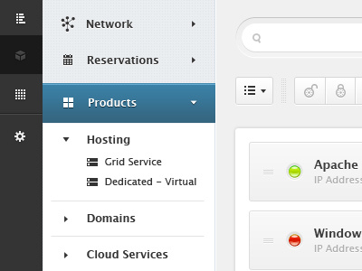 Dashboard Navigation dashboard light menu navigation off on online status switch