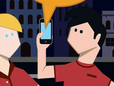 Illustration buildings illustration iphone mobile phone