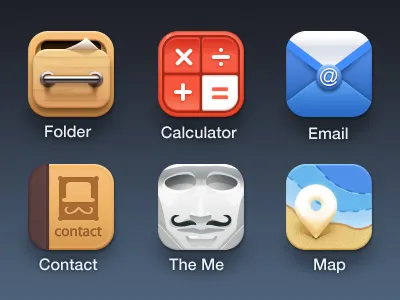 360 Icon calculator contact email folder icon map the me
