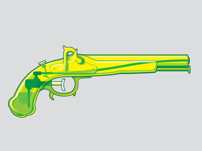 Vintage Water Pistol glenn jones glennz illustration illustrator vector water pistol