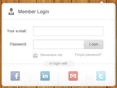 Member login form login user
