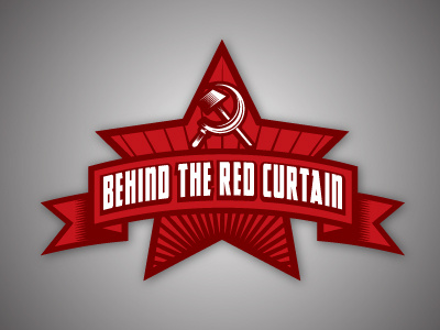 Behind the Red Curtain illustration logos vector