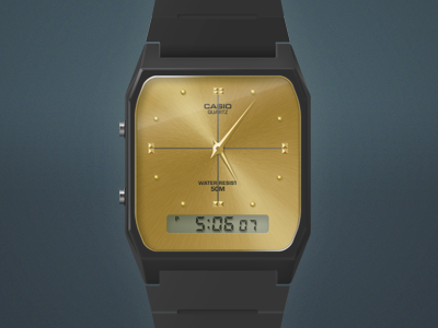 80s Watch casio gold illustrator photoshop watch wristwatch