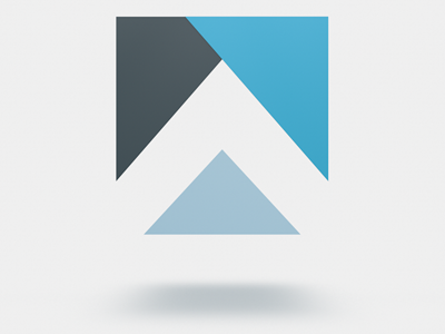 A a blue geometric identity letter logo triangle