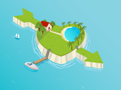 Island beach blue boat card concept day design dream grass greeting heart holiday house island jet ski land love nature ocean palm paradise pool romance romantic scene sea shape tree valentine valentines day