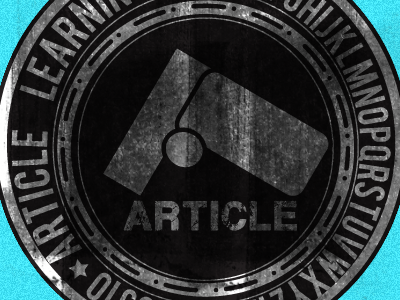 Article article branding circle dash grunge logo seal typography