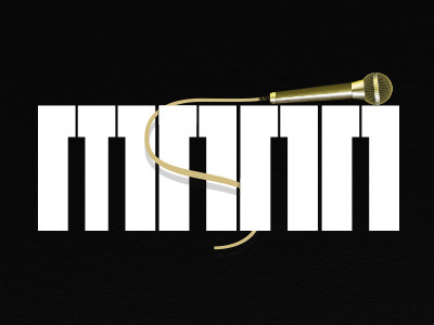 one MANN band keys logo microphone music piano typography