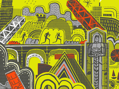 Cleveland Marathon design illustration