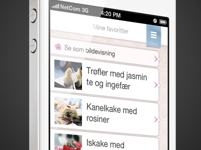 KK søtt 3 app baking cakes food iphone tactile ui