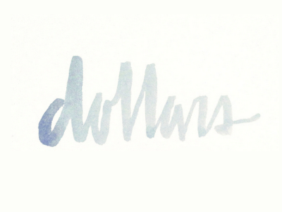 dollas handwriting type typography watercolor