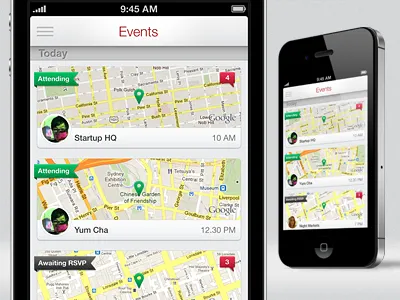 Dribbble app events iphone mobile