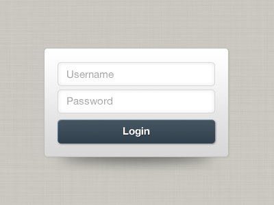 Login Form for iPad App ipad login form