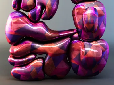 Glifo Maya 3d color geometric purple symbol texture triangle