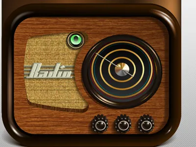 Radio App Icon access app application browser button click communication concept design desktop dj editor enter eps10 file glossy glow headphones hit icon illustration initiate internet isolated machine menu mobile modern