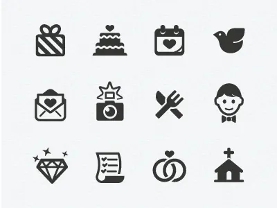 Wedding Icons black icon set icons mono ui wedding