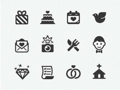 Wedding Icons black icon set icons mono ui wedding