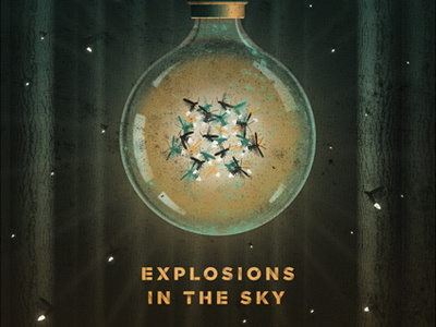 Explosions In The Sky // San Antonio, TX Poster art print bulb dan kuhlken explosions in the sky fireflies light nathan goldman night poster screen print silkscreen woods