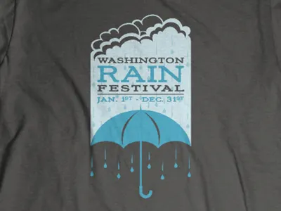 Washington Rain Festival apparel clouds festival illustration rain t shirts umbrella washington