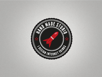 Final logo for my design studio black logo pattern red retro rocket vector