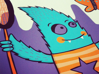 Monster & Butterfly butterfly monster orange purple star turquoise