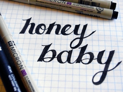 Honey Baby baby hand lettering honey script type typography