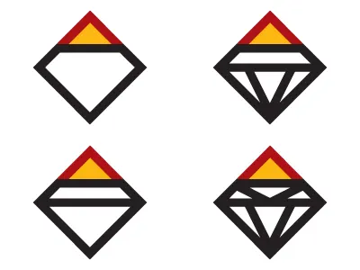 Diamond / Horizon / Cigarette black burning business cigarette company diamond flame horizon importing logo red yellow