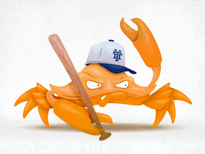 Crab baseball crab illustration vandal vector