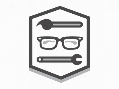 New Personal Logo black brush glasses gray grey hexagon logo paint personal wrench