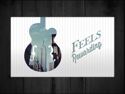 Feels Rewarding Business Card business card feels rewarding guitar pinstripe