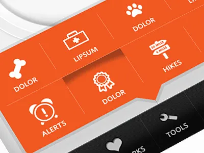 iPhone App - Submenu app buttons design icons iphone menu select submenu ui